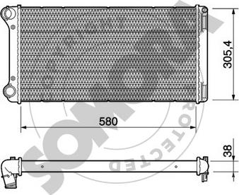 Somora 081340D - Radiateur, refroidissement du moteur cwaw.fr