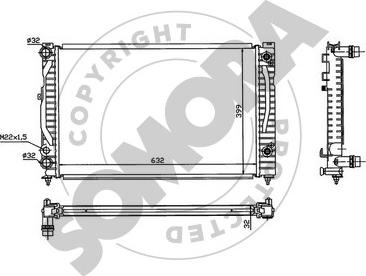 Somora 021340D - Radiateur, refroidissement du moteur cwaw.fr