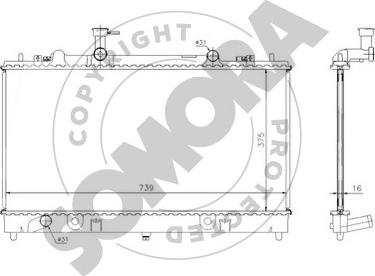 Somora 161141 - Radiateur, refroidissement du moteur cwaw.fr