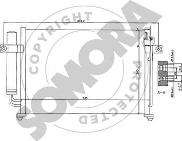 Somora 130560A - Condensateur, climatisation cwaw.fr