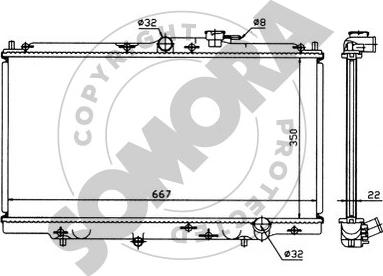 Somora 122540 - Radiateur, refroidissement du moteur cwaw.fr