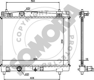 Somora 310340 - Radiateur, refroidissement du moteur cwaw.fr