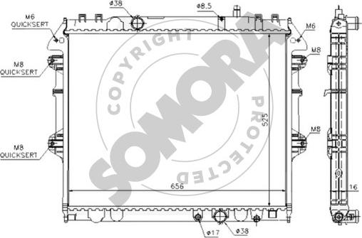 Somora 318840 - Radiateur, refroidissement du moteur cwaw.fr