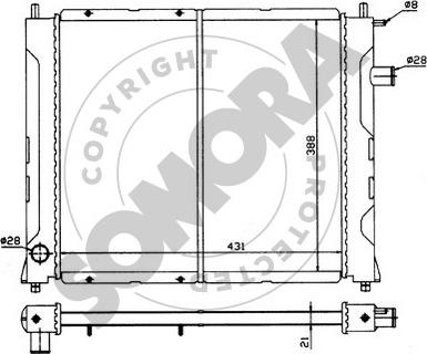 Somora 260740 - Radiateur, refroidissement du moteur cwaw.fr