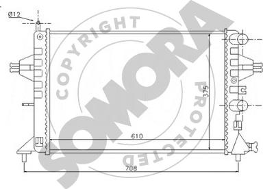 Somora 211740A - Radiateur, refroidissement du moteur cwaw.fr