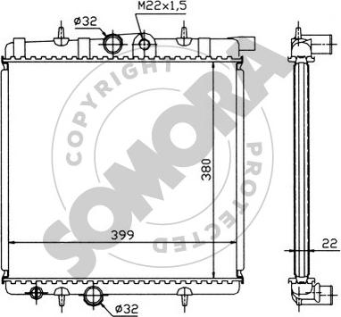 Somora 221340 - Radiateur, refroidissement du moteur cwaw.fr