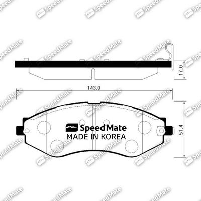 SpeedMate SM-BPG014 - Kit de plaquettes de frein, frein à disque cwaw.fr