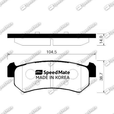 SpeedMate SM-BPG015 - Kit de plaquettes de frein, frein à disque cwaw.fr