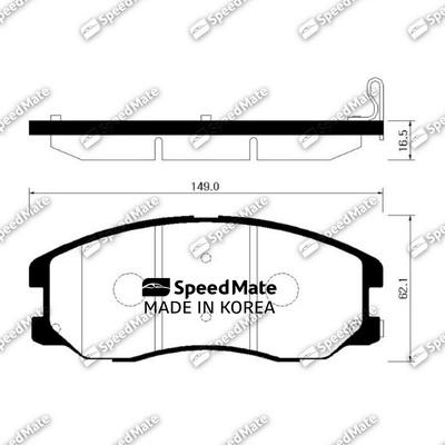 SpeedMate SM-BPG017 - Kit de plaquettes de frein, frein à disque cwaw.fr