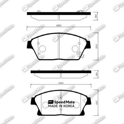 SpeedMate SM-BPG025 - Kit de plaquettes de frein, frein à disque cwaw.fr