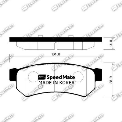 SpeedMate SM-BPG020 - Kit de plaquettes de frein, frein à disque cwaw.fr