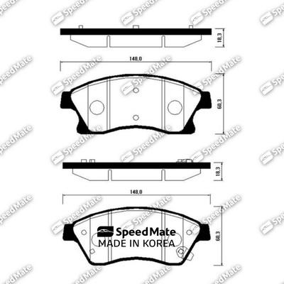 SpeedMate SM-BPG021 - Kit de plaquettes de frein, frein à disque cwaw.fr