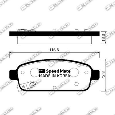 SpeedMate SM-BPG022 - Kit de plaquettes de frein, frein à disque cwaw.fr