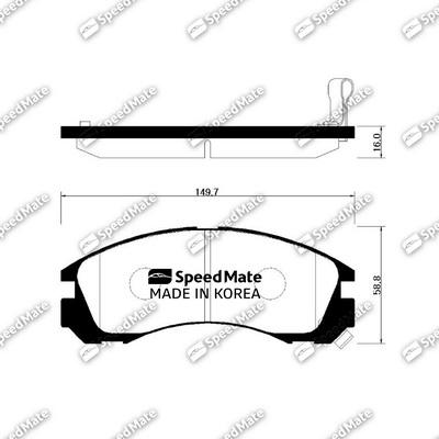 SpeedMate SM-BPH009 - Kit de plaquettes de frein, frein à disque cwaw.fr