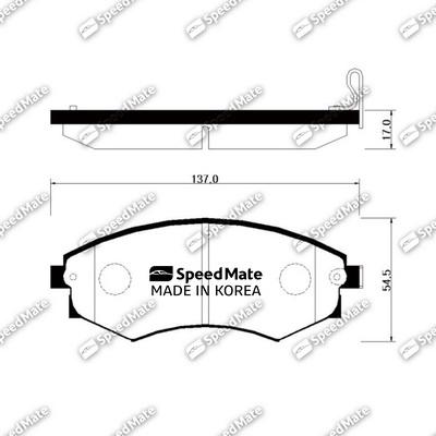 SpeedMate SM-BPH004 - Kit de plaquettes de frein, frein à disque cwaw.fr