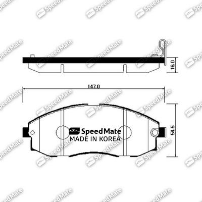 SpeedMate SM-BPH019 - Kit de plaquettes de frein, frein à disque cwaw.fr