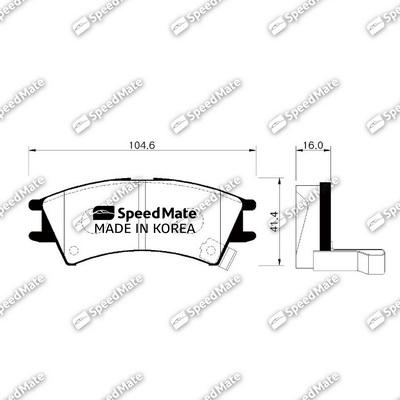 SpeedMate SM-BPH016 - Kit de plaquettes de frein, frein à disque cwaw.fr