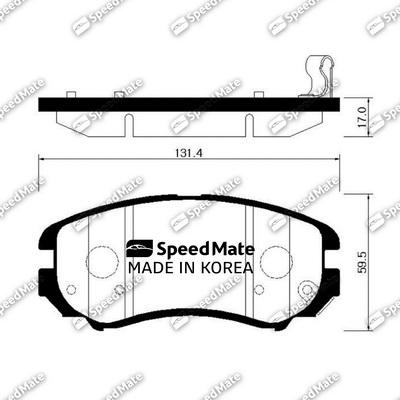 SpeedMate SM-BPH038 - Kit de plaquettes de frein, frein à disque cwaw.fr