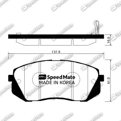 SpeedMate SM-BPH037 - Kit de plaquettes de frein, frein à disque cwaw.fr