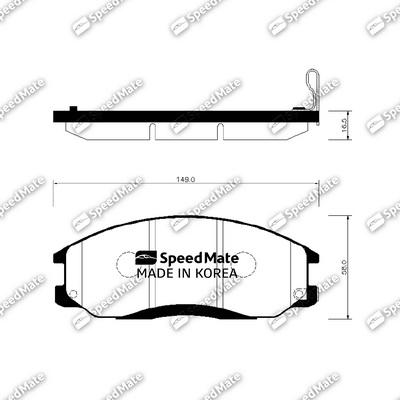 SpeedMate SM-BPH021 - Kit de plaquettes de frein, frein à disque cwaw.fr