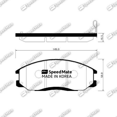 SpeedMate SM-BPH027 - Kit de plaquettes de frein, frein à disque cwaw.fr