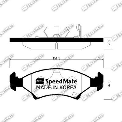 SpeedMate SM-BPK043 - Kit de plaquettes de frein, frein à disque cwaw.fr