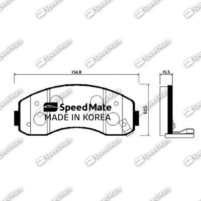 SpeedMate SM-BPK004 - Kit de plaquettes de frein, frein à disque cwaw.fr