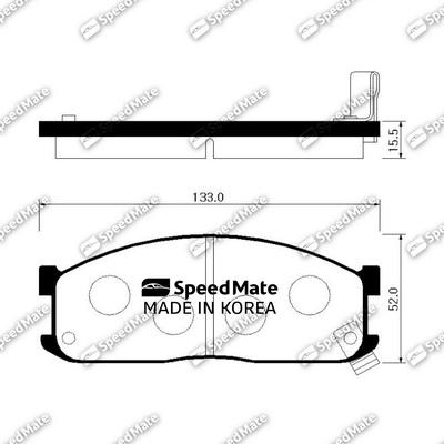 SpeedMate SM-BPK001 - Kit de plaquettes de frein, frein à disque cwaw.fr