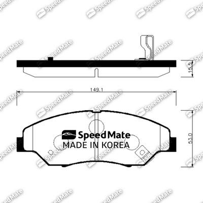 SpeedMate SM-BPK019 - Kit de plaquettes de frein, frein à disque cwaw.fr