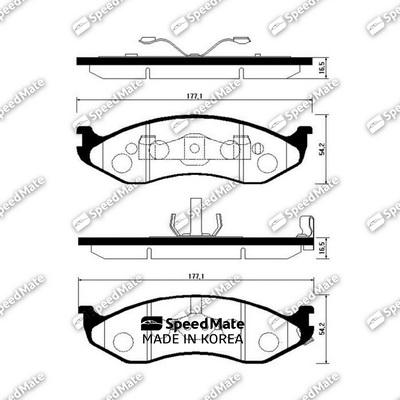 SpeedMate SM-BPK016 - Kit de plaquettes de frein, frein à disque cwaw.fr