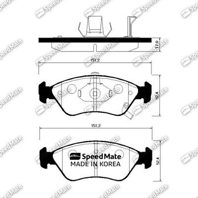 SpeedMate SM-BPK012 - Kit de plaquettes de frein, frein à disque cwaw.fr