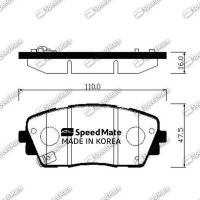 SpeedMate SM-BPK039 - Kit de plaquettes de frein, frein à disque cwaw.fr