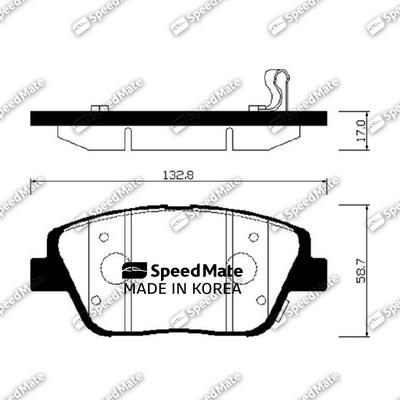 SpeedMate SM-BPK038 - Kit de plaquettes de frein, frein à disque cwaw.fr