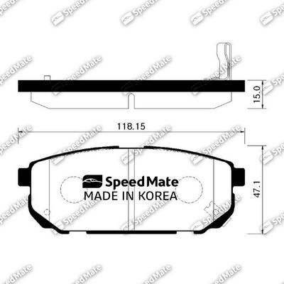 SpeedMate SM-BPK023 - Kit de plaquettes de frein, frein à disque cwaw.fr