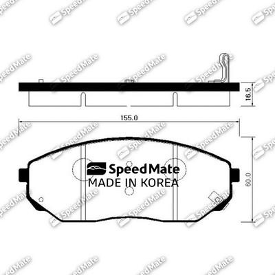 SpeedMate SM-BPK022 - Kit de plaquettes de frein, frein à disque cwaw.fr