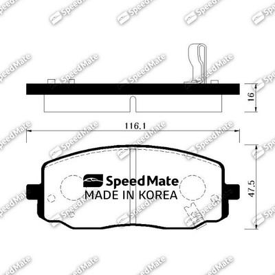 SpeedMate SM-BPK027 - Kit de plaquettes de frein, frein à disque cwaw.fr