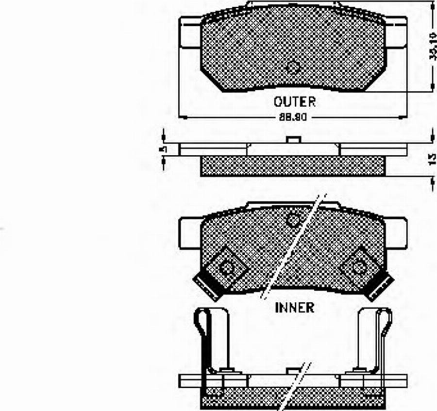 Spidan 31105 - Kit de plaquettes de frein, frein à disque cwaw.fr