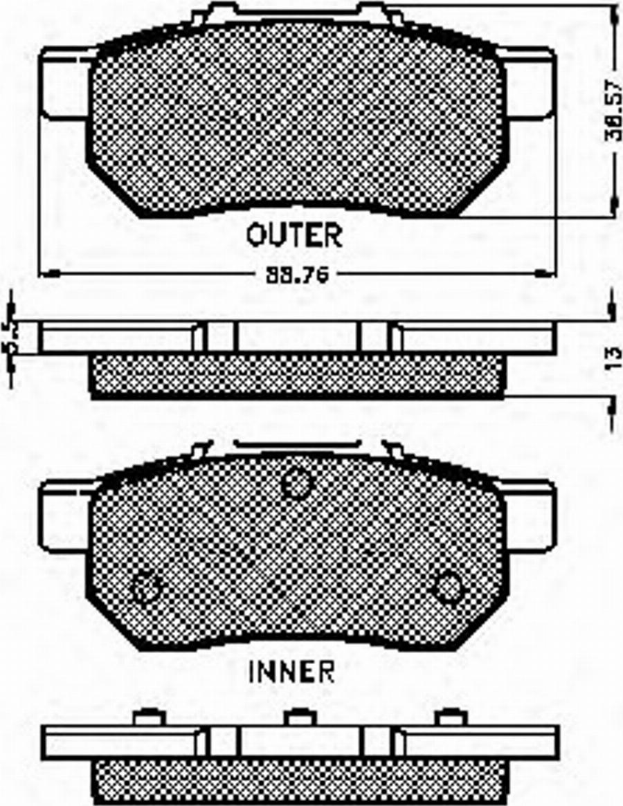 Spidan 31838 - Kit de plaquettes de frein, frein à disque cwaw.fr