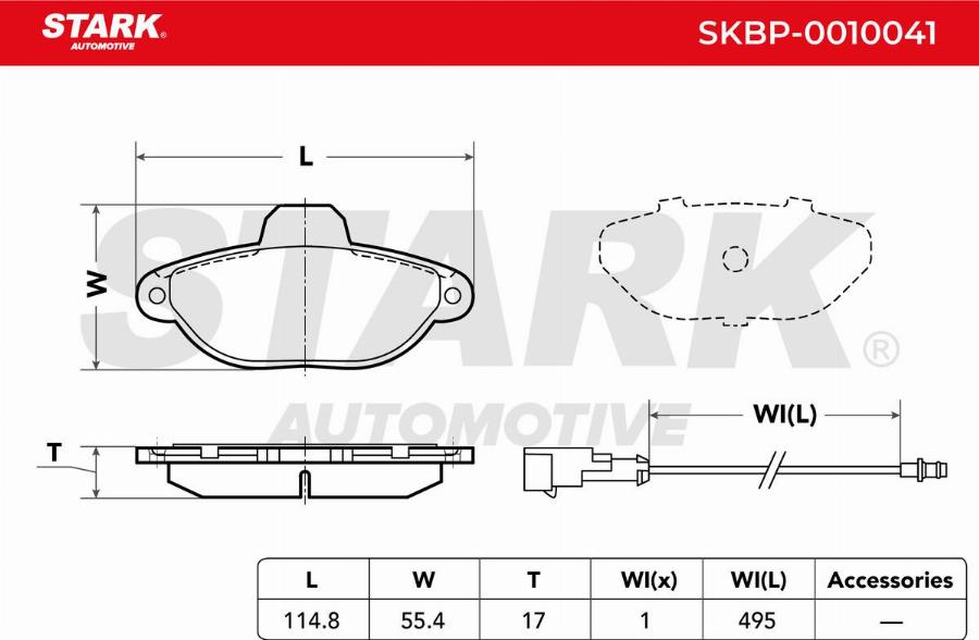 Stark SKBP-0010041 - Kit de plaquettes de frein, frein à disque cwaw.fr