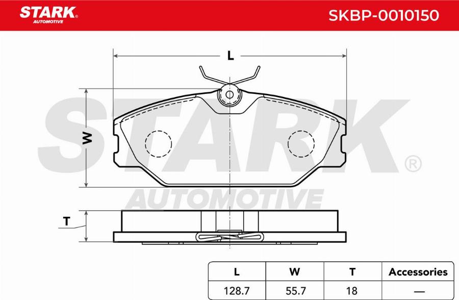 Stark SKBP-0010150 - Kit de plaquettes de frein, frein à disque cwaw.fr