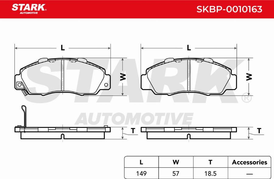 Stark SKBP-0010163 - Kit de plaquettes de frein, frein à disque cwaw.fr