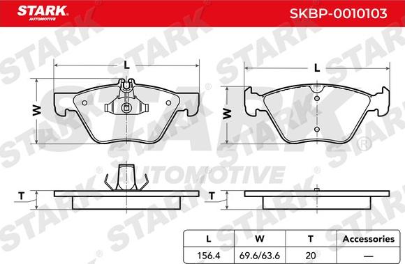 Stark SKBP-0010103 - Kit de plaquettes de frein, frein à disque cwaw.fr