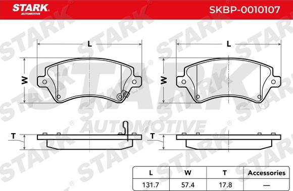 Stark SKBP-0010107 - Kit de plaquettes de frein, frein à disque cwaw.fr