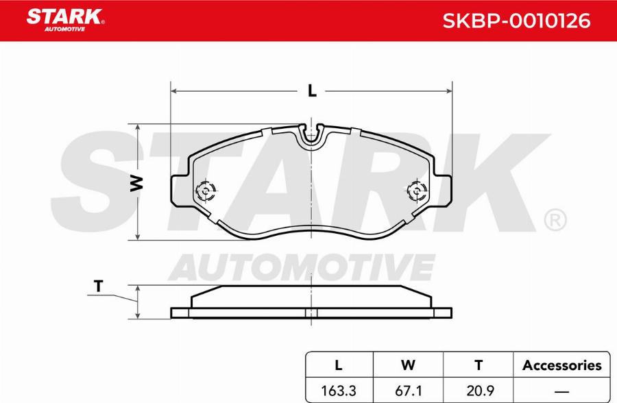 Stark SKBP-0010126 - Kit de plaquettes de frein, frein à disque cwaw.fr