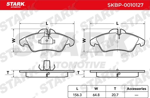 Stark SKBP-0010127 - Kit de plaquettes de frein, frein à disque cwaw.fr