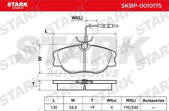 Stark SKBP-0010175 - Kit de plaquettes de frein, frein à disque cwaw.fr