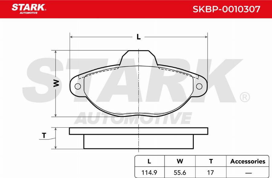 Stark SKBP-0010307 - Kit de plaquettes de frein, frein à disque cwaw.fr