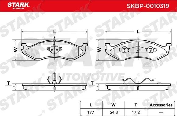 Stark SKBP-0010319 - Kit de plaquettes de frein, frein à disque cwaw.fr