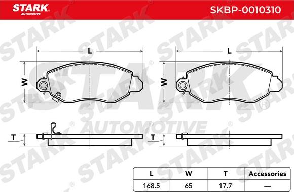 Stark SKBP-0010310 - Kit de plaquettes de frein, frein à disque cwaw.fr