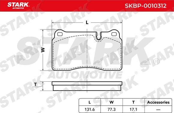 Stark SKBP-0010312 - Kit de plaquettes de frein, frein à disque cwaw.fr